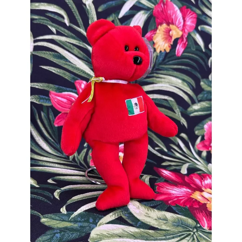 Vintage 1999 Red Ty Beanie Babies Osito Mexico ReflectiveTag
